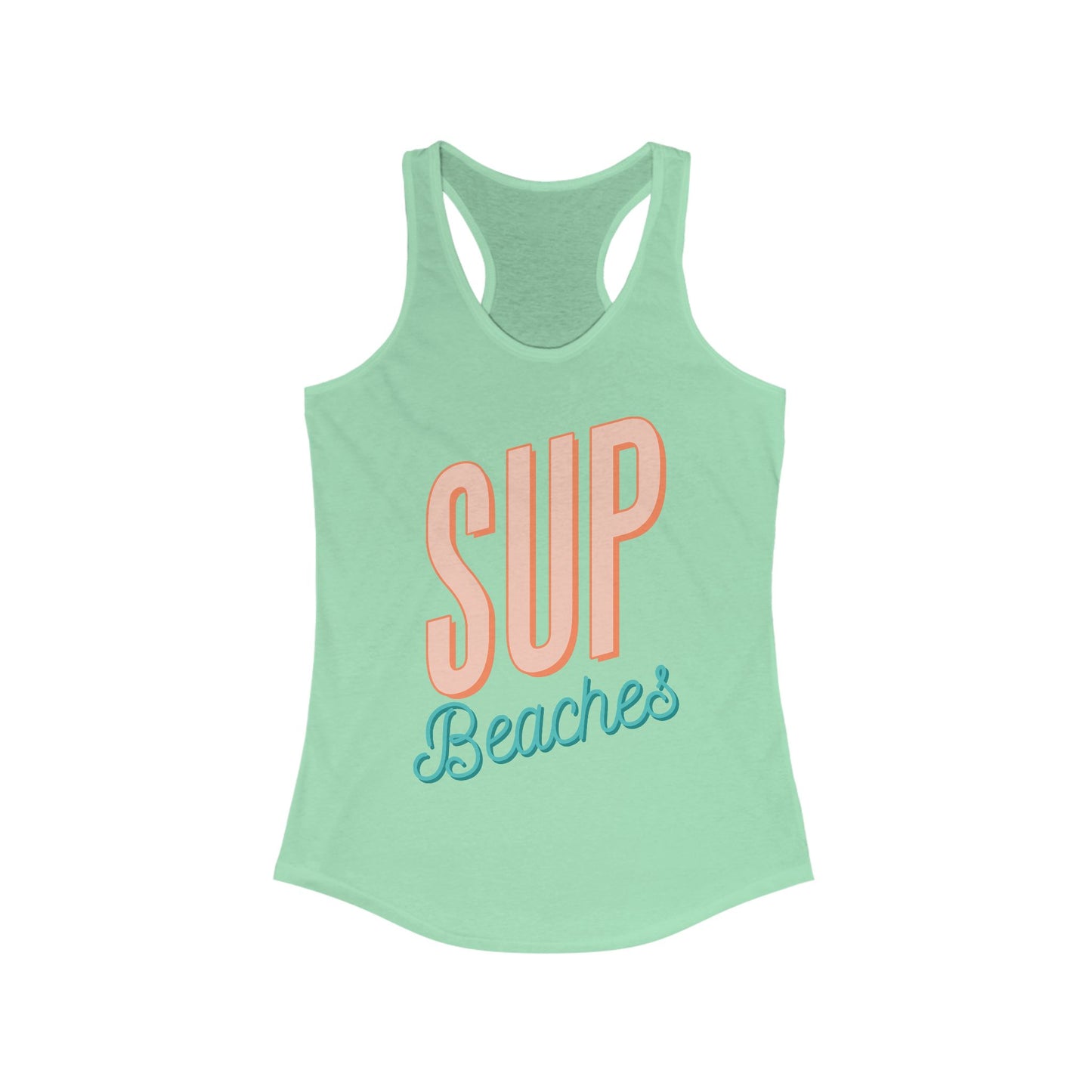 Women's Racerback Tank Top - 'SUP Beaches' Summer Style