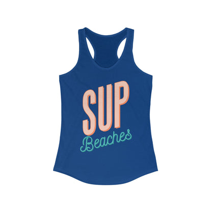 Women's Racerback Tank Top - 'SUP Beaches' Summer Style