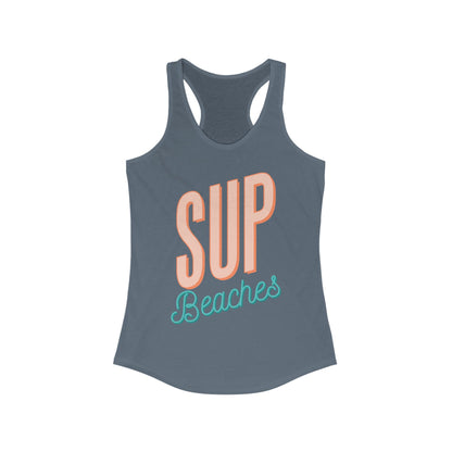 Women's Racerback Tank Top - 'SUP Beaches' Summer Style