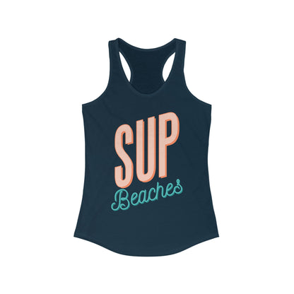 Women's Racerback Tank Top - 'SUP Beaches' Summer Style