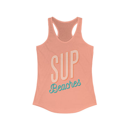 Women's Racerback Tank Top - 'SUP Beaches' Summer Style
