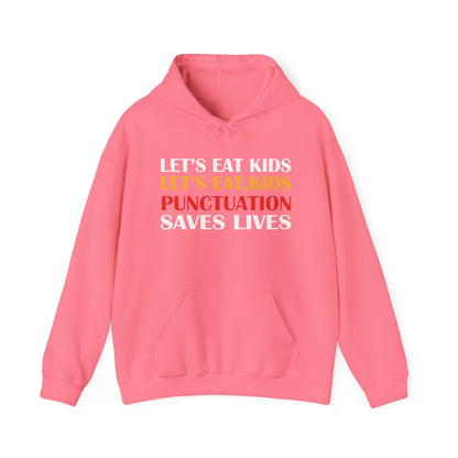 Funny Punctuation Hoodie - "Let's Eat, Kids" Sweatshirt