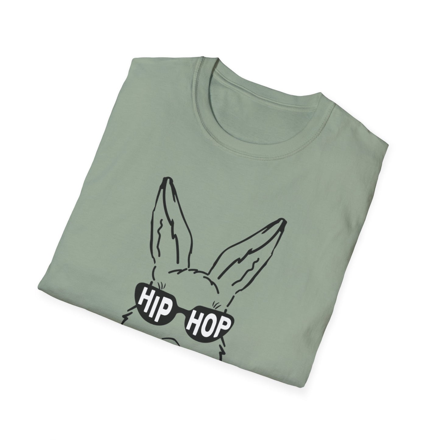 Hip Hop Bunny Graphic T-Shirt - Unisex Softstyle Tee for Music Lovers