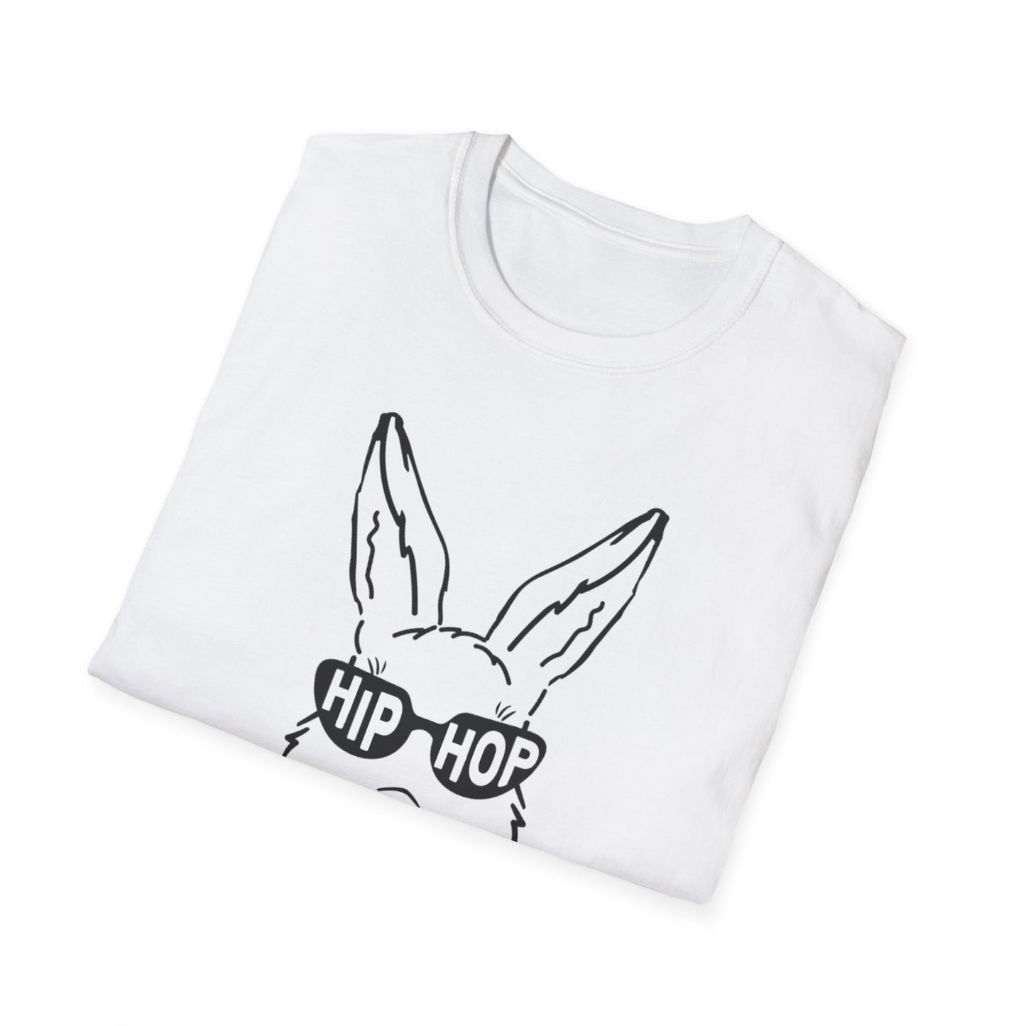 Hip Hop Bunny Graphic T-Shirt - Unisex Softstyle Tee for Music Lovers