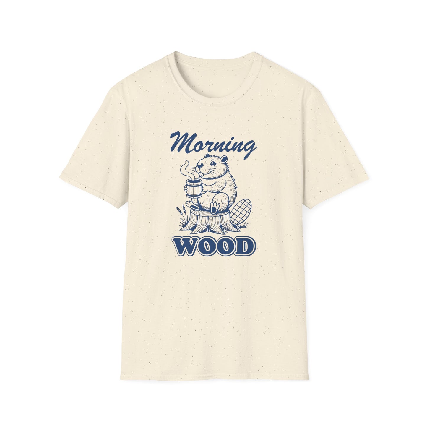 Funny Morning Wood Unisex T-Shirt - Softstyle Graphic Tee for Nature Lovers