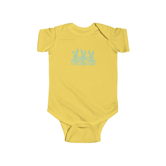 Cute Bunny Infant Bodysuit - Spring Floral Design for Celebrations
