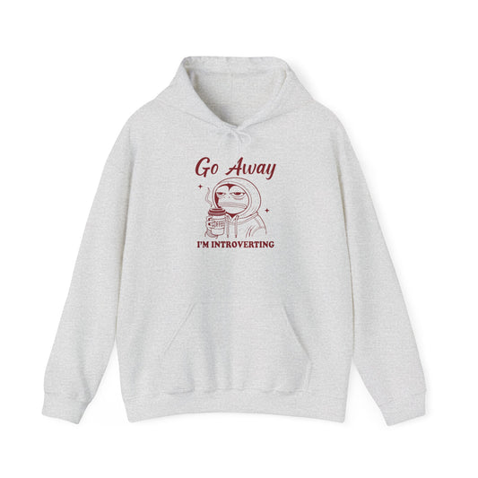 Introvert Hoodie - "Go Away, I'm Introverting" Heavy Blend Sweatshirt
