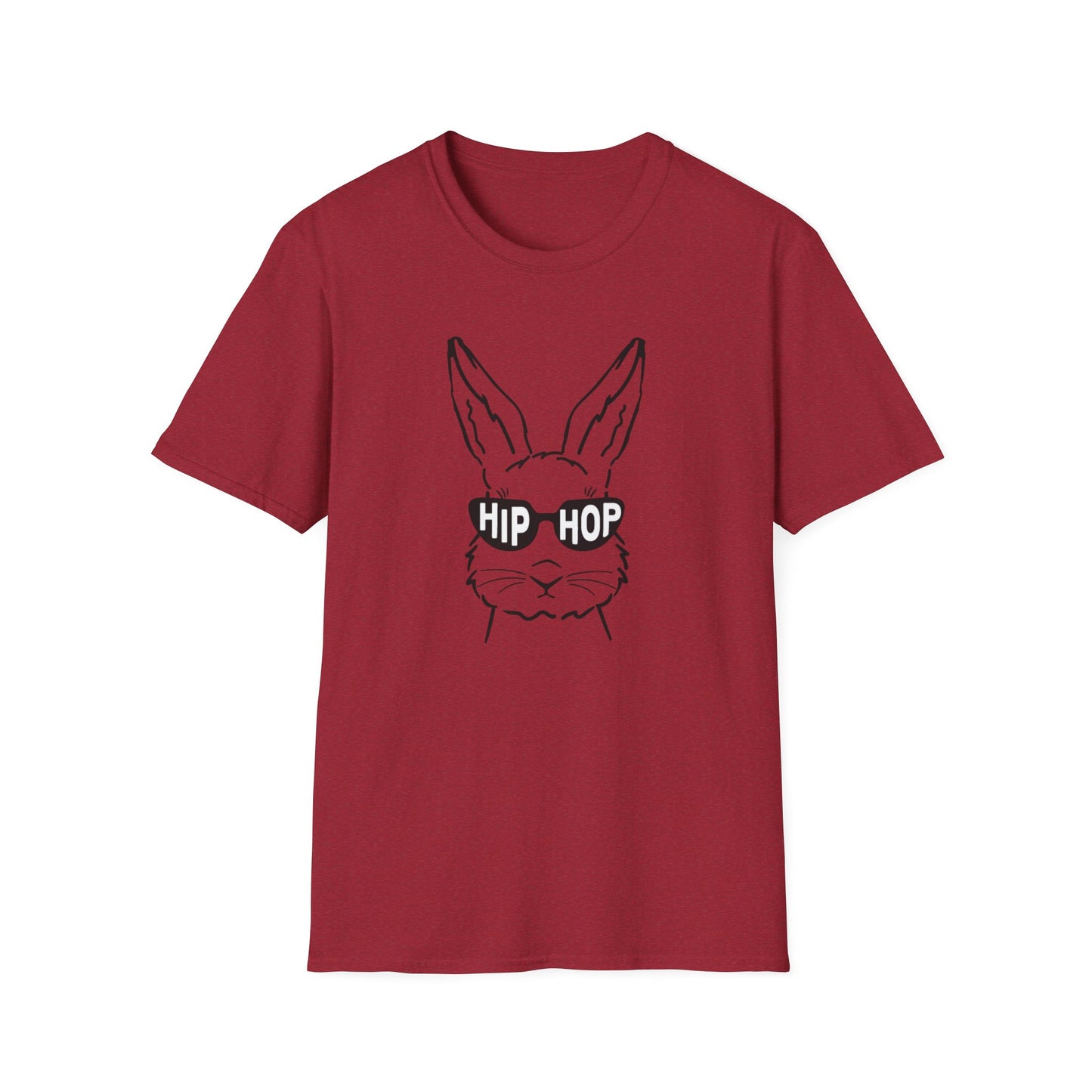 Hip Hop Bunny Graphic T-Shirt - Unisex Softstyle Tee for Music Lovers