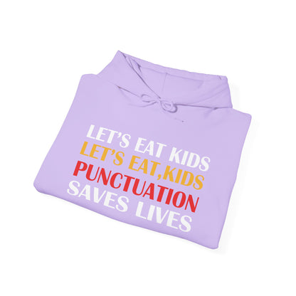 Funny Punctuation Hoodie - "Let's Eat, Kids" Sweatshirt