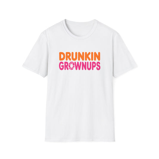 Funny Unisex Softstyle T-Shirt - "Drunkin Grownups" - Casual Party Tee